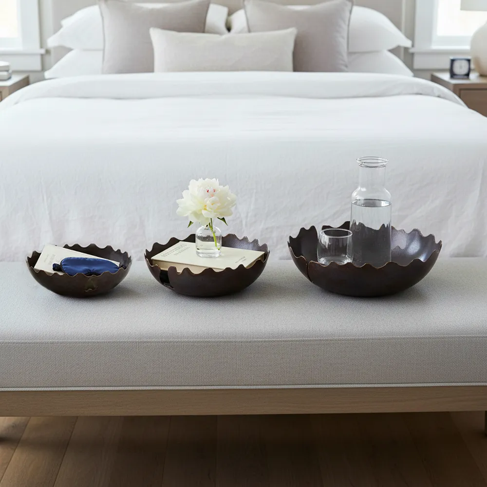 BRENTONSTONE SET OF 3 BLACK BOWLS 6 (IN)