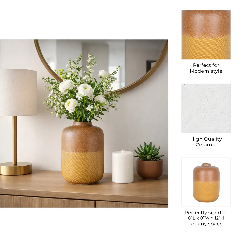 HERMONVALE TAN VASE 12 (IN)