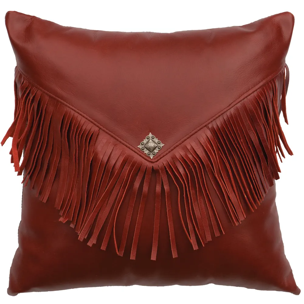 Salvador Caboose Leather Pillow - Fabric Back