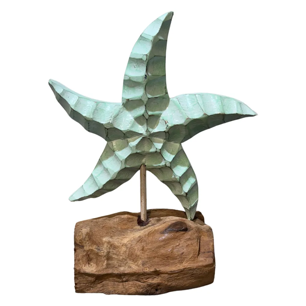 8-1/2" BLUE STARFISH ON DRIFTWOOD