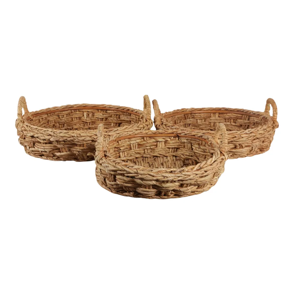THEADALE SET OF 3 BROWN TRAY 8 (IN)
