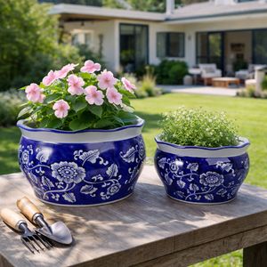 HENLEYDALE SET OF 2 BLUE PLANTER 7 (IN) 2