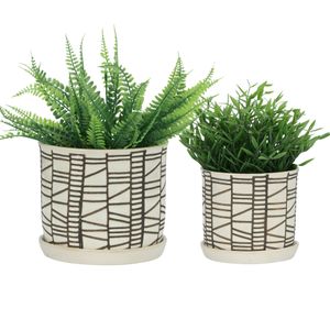 HOUSTONLAKE SET OF 2 IVORY PLANTER 7 (IN) 3
