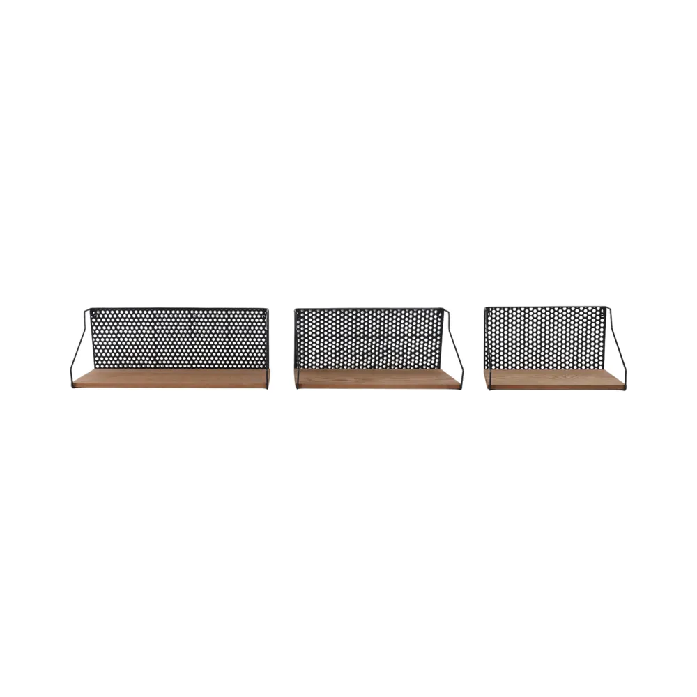 SOLHOLM SET OF 3 BROWN WALL SHELF 9 (IN)