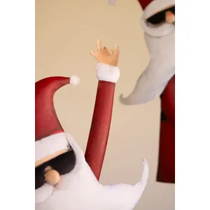 Set of 2 Painted Metal Santa Musicians 2