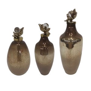 HOLLISPARK SET OF 3 BLACK GLASS VASES 18 (IN) 3