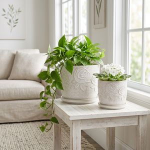 HOBARTGATE SET OF 2 IVORY PLANTER 7 (IN) 2