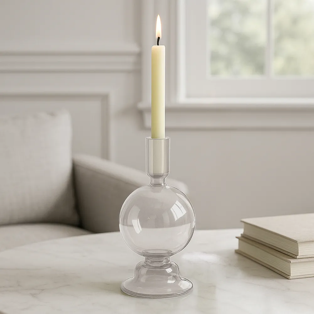 SKYLERCLIFF CLEAR CANDLE HOLDER 7 (IN)