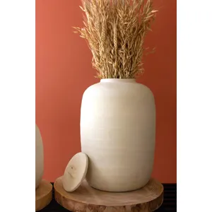 Set of 2 Ivory Ceramic Canisters 4