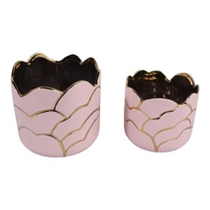 BRIGHTONROSE SET OF 2 PINK PLANTER 7 (IN) 6