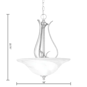 Prestige 18'' Wide 3-Light Pendant - Brushed Nickel 2