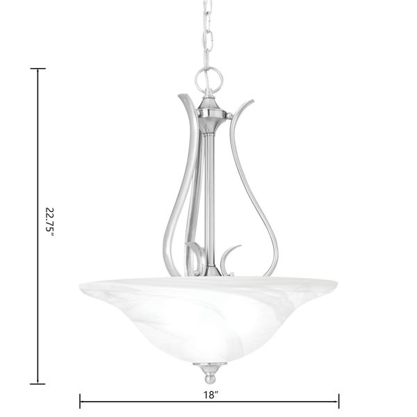 Prestige 18'' Wide 3-Light Pendant - Brushed Nickel
