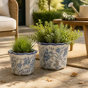 ENOCHFIELD SET OF 2 BLUE PLANTER 10 (IN) 11
