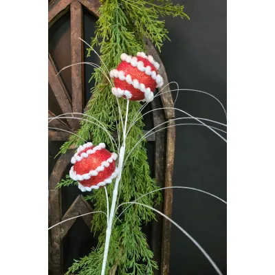 Fuzzy Red Glitter Ball Pick