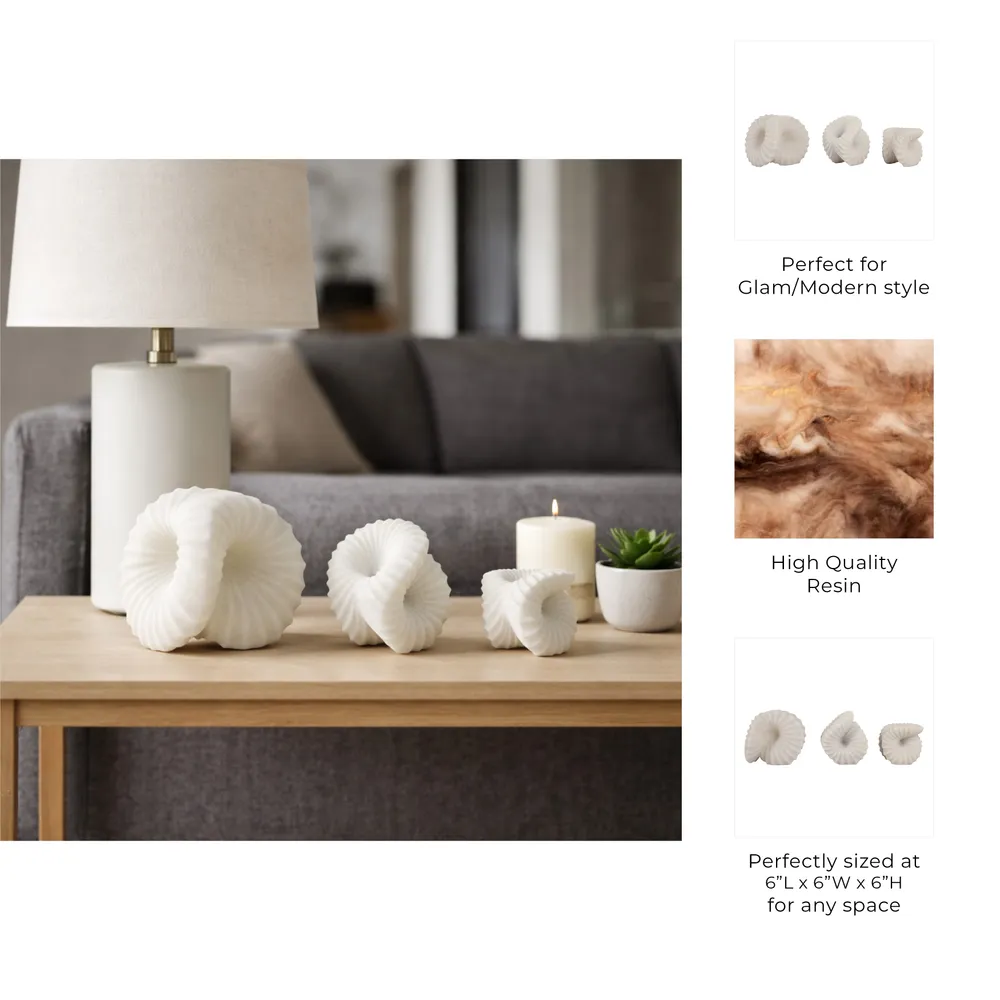 COLEMILL SET OF 3 WHITE DECOR 6 (IN)