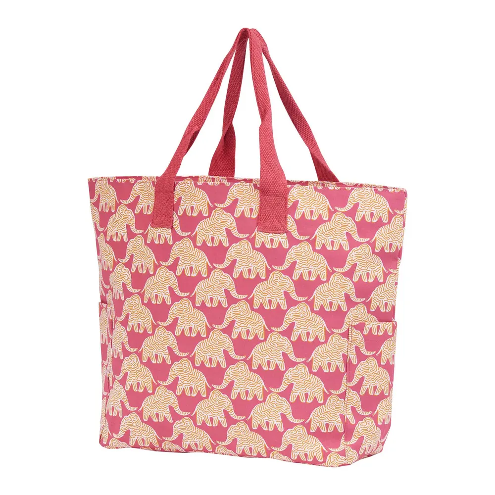 Elephants Canvas Carryall Tote Bag