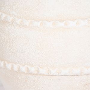 12" TRADITIONAL TEXTURED TERRACOTTA VASE, IVORY 5