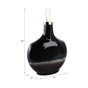 ELMONTGROVE BLACK GLASS VASE 20 (IN) 9