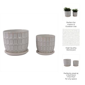LEONAHAM SET OF 2 WHITE PLANTER 7 (IN) 10