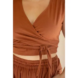 Convertible Wrap Blouse / Cinnamon 3
