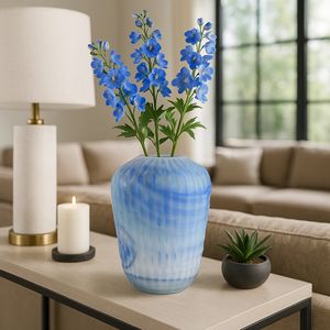 KIRBYWAY BLUE GLASS VASE 14 (IN) 13