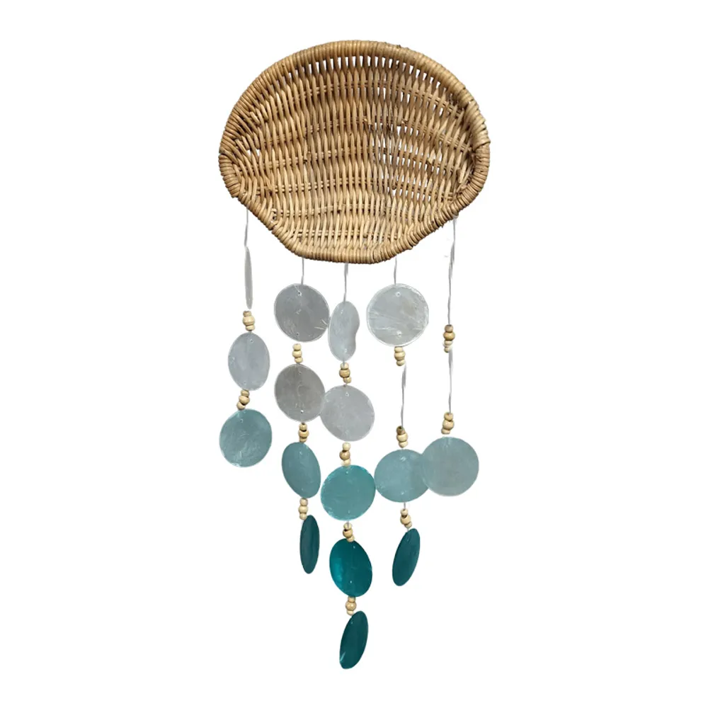 24-3/4" RATTAN SHELL CAPIZ CHIME