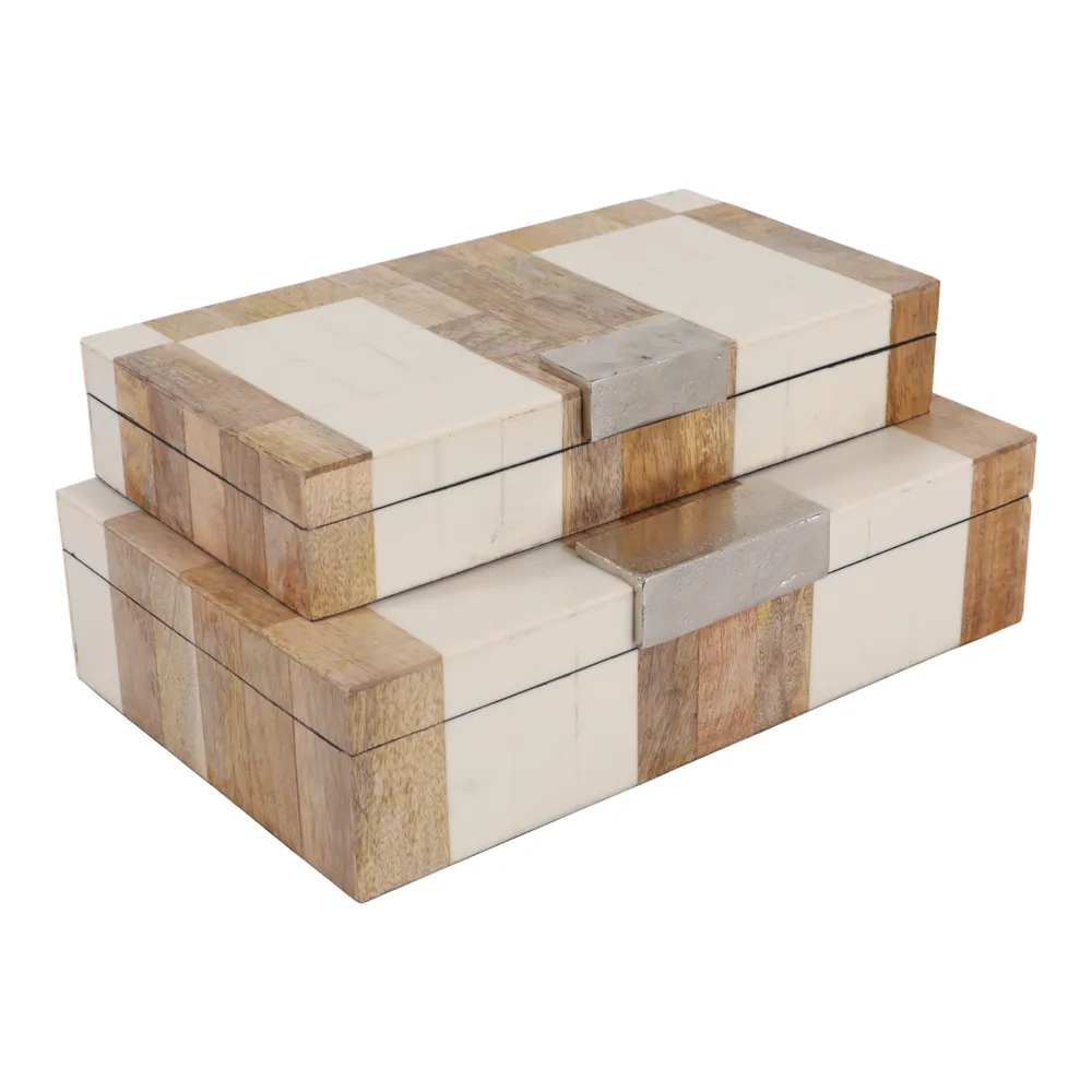 CALEVIEW SET OF 2 BROWN BOXES 3 (IN)