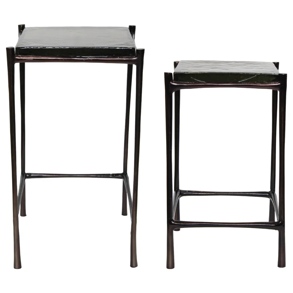 DRAKEROSE SET OF 2 BLACK TABLE 25 (IN)