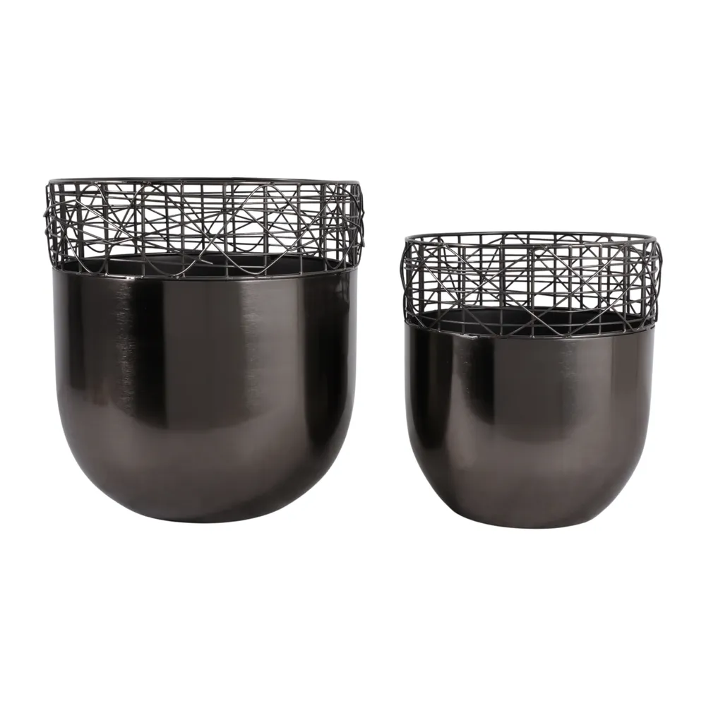 LEONAWELL SET OF 2 GRAY PLANTER 13 (IN)