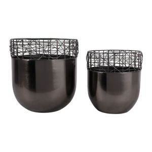 LEONAWELL SET OF 2 GRAY PLANTER 13 (IN) 1