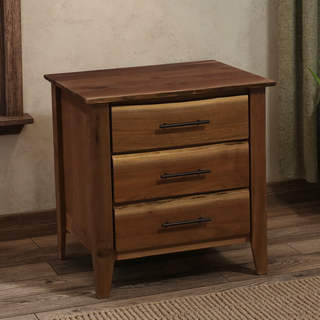 Heartland Walnut XL Three Drawer Nightstand