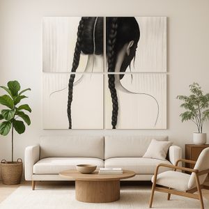 INGRIDCLIFF SET OF 4 BLACK ART 79 (IN) 9