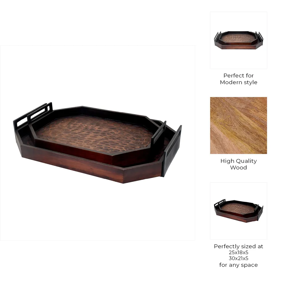 ERINOAK SET OF 2 BROWN TRAY 5 (IN)