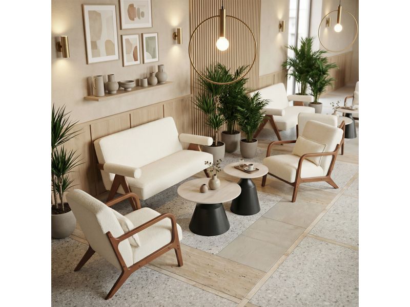 Camella Coffee Table Set Light Beige & Black 8