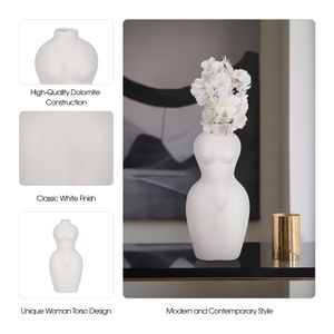 HAMDENHAM WHITE VASE 12 (IN) 10