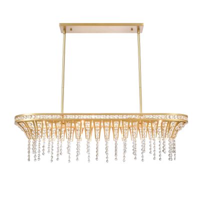 Fantania 36″ Wide 4-Light Linear Chandelier - Champagne Gold
