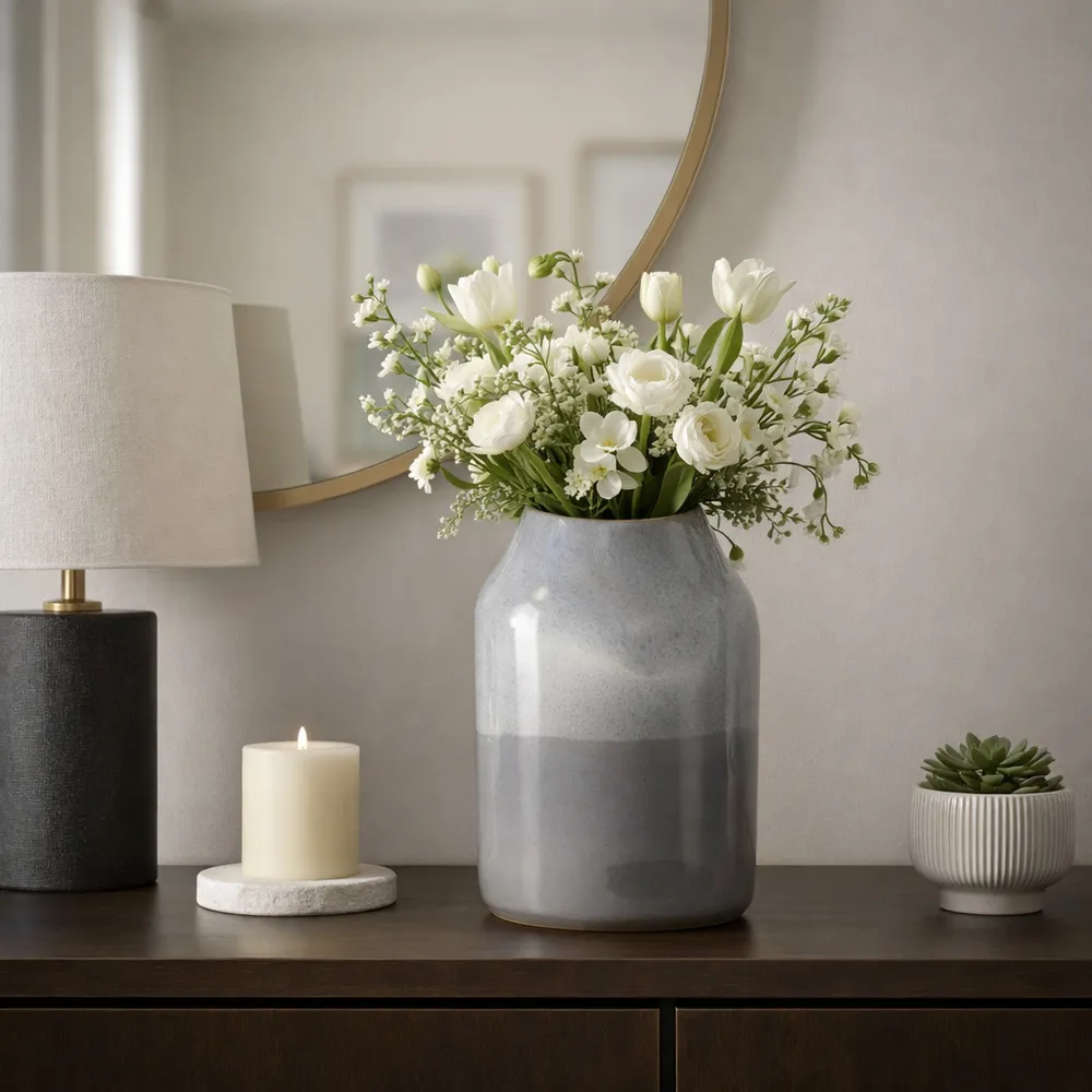 BRONSONLAND GRAY VASE 13 (IN)