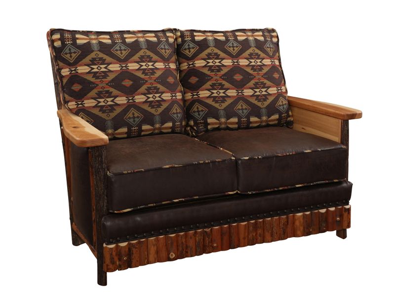 Hickory Log  Shenandoah Loveseat - Customer Fabric - Seat:  Fabric TBD;   Backrest:  Fabric TBD 3