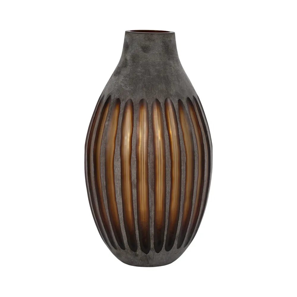 DESMONDCROSS GRAY GLASS VASE 17 (IN)