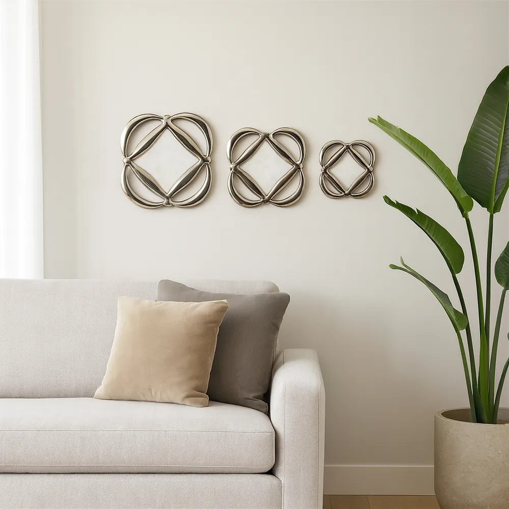 BONDSHAW SET OF 3 GOLD METAL WALL 16 (IN)