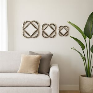 BONDSHAW SET OF 3 GOLD METAL WALL 16 (IN) 10