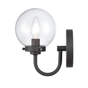 Fairbanks 8.5'' High 1-Light Sconce - Matte Black with Clear 4