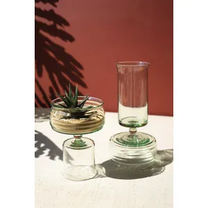 Set of 2 Reversible Glass Compotes 1