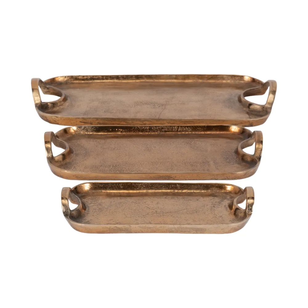 RAFEBURN SET OF 3 BRONZE TRAY 3 (IN)