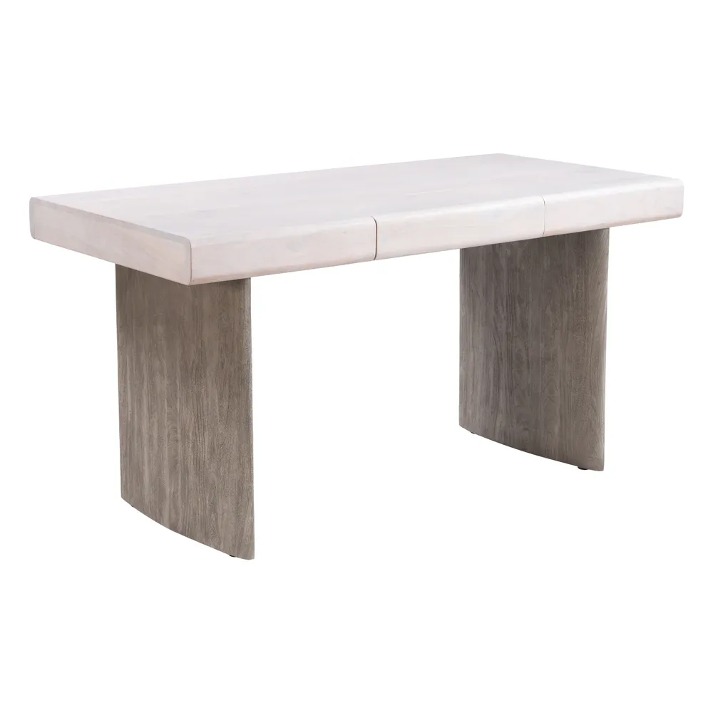 Soula Desk Whitewashed & Driftwood Gray