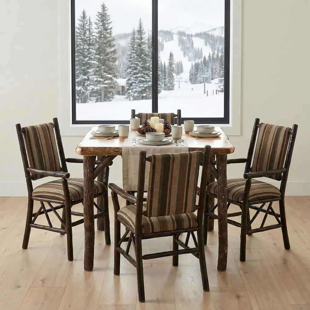 Hickory Log Square Dining Table - 36-inch - Espresso - Armor