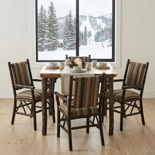 Hickory Log Square Dining Table - 36-inch - Espresso - Armor
