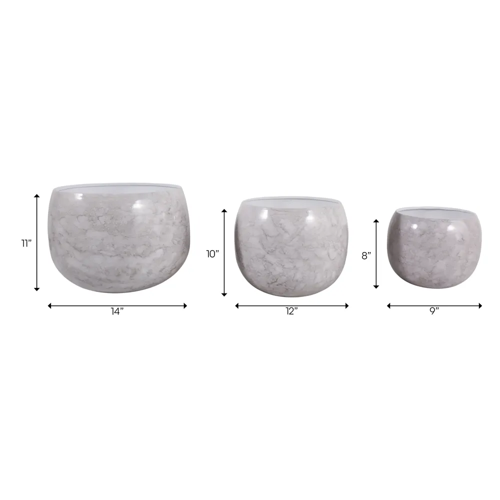 JAKEWICK SET OF 3 IVORY PLANTER 11 (IN)
