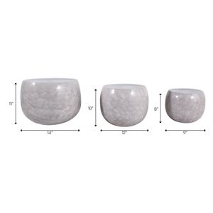 JAKEWICK SET OF 3 IVORY PLANTER 11 (IN) 9