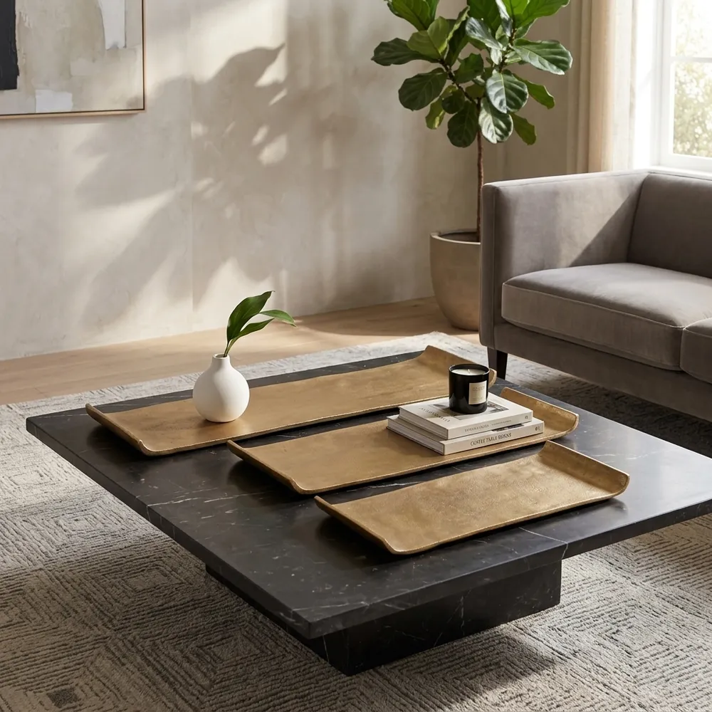 NELSONBURN SET OF 3 GOLD TRAY 1 (IN)